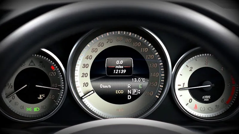Tableau de bord analogique d'une voiture
